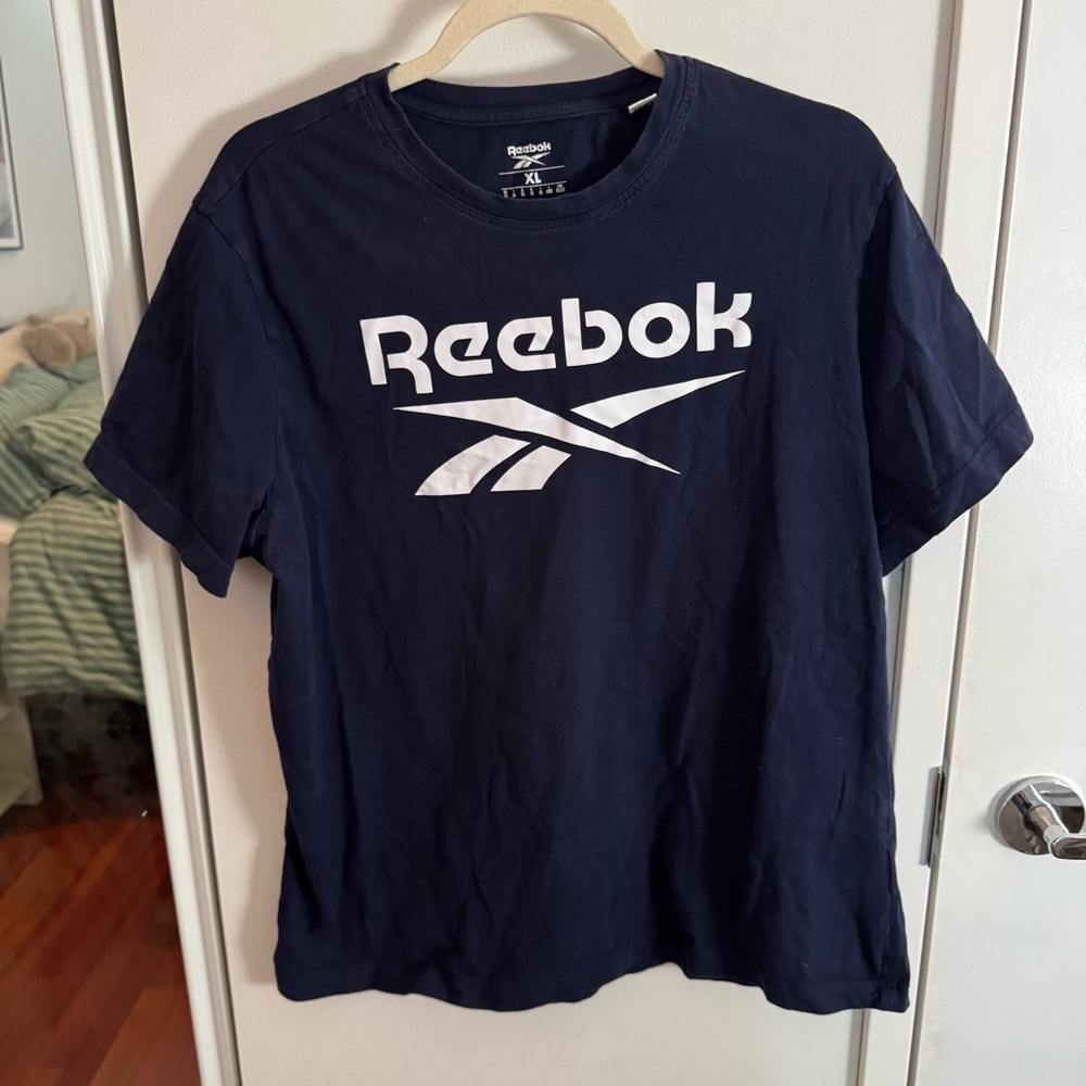 Reebok Navy Blue Big Logo Graphic Tee XL